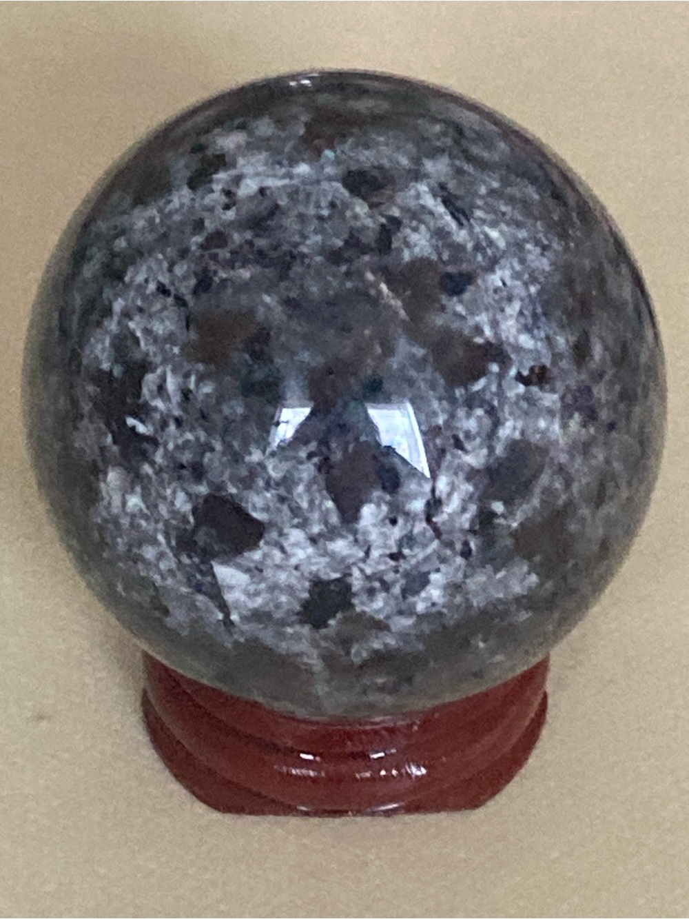 Decorative Gray Yooperlite and Black Marble Sphere Home Art Accent
